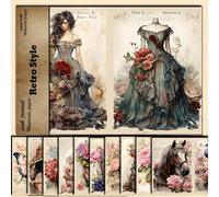 10Pcs Christmas Vintage Handbook Stickers Waterproof Printed Patterns Claus Scrapbooking Materials Elk Santa Multi decoupage cutouts adults scrapbook journal paper supplies kits,scrapbook wome