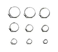 10pcs Clamp Clips Stainless Steel 304 Single Ear Hose Clamps for Tubes Pipe Metal 5.3-31mm(Dia.201-213mm)