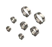 10pcs Clamp Clips Stainless Steel 304 Single Ear Hose Clamps for Tubes Pipe Metal Assortment Kit 6.5-23.5mm(12.8mm)