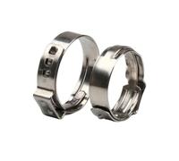 10PCS Clamp Clips Stainless Steel 304 Single Ear Hose Clamps for Tubes Pipe Metal Clamp Kit Single Ear Clips 6.5-23.5mm(9.0mm)