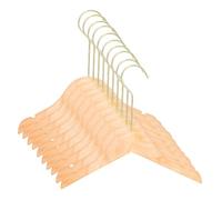 10pcs Classic Solid Wood Clothes Hangers with 15cm Gold Hook