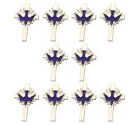 10Pcs Classical Bird Crucifix Accent Brooch Alloy Corsage Pin Comfortable Wear for Special Occasions Memorial Daily Use Elegant Chest Pin