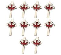 10Pcs Classical Bird Crucifix Accent Brooch Alloy Corsage Pin Comfortable Wear for Special Occasions Memorial Daily Use Elegant Chest Pin