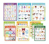 10Pcs Classroom Vocabulary Posters Waterproof Laminated Thematic Word Learning Posters for Preschool and Homeschooling Educational Word Charts