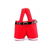 (10pcs) Claus Santa 510pcs Pants Shaped Christmas Candy Gift Bag Decoration Kids Xmas