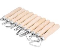 10Pcs Clay Sculpting Tools, Wooden Handle Wax Pottery Clay Carving Set, Polymer Clay Tools for Pottery, Ceramic Sculpture,Carving, Scraper Craft Modelling Tools