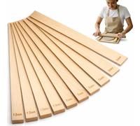 10pcs Clay Tools, Clay Rolling Pin Guides, Pottery Rolling Guide Pine Wood 10 Pieces, Assorted Thickness Set for Clay Crafting, Includes 3mm 5mm 7mm 10mm 12mm Thickness Guides