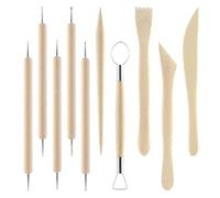 10Pcs Clay Tools Set, Wooden Modeling Clay Sculpting Tools , Polymer Clay Tools, Clay Modelling Tools, Dotting Tool, Pottery Tools Kit for DIY Art Crafts, Carving, Creative Projects