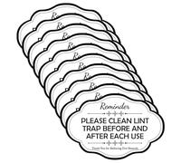 10PCS Clean Lint Trap Reminder Sign Sticker Clean Lint Bin Reminder Sign for Dryer Cycle sticker for Dryer Essentials for Hosts Self-Adhesive Vinyl Decal for Hosts and Guests Bathroom Stickers