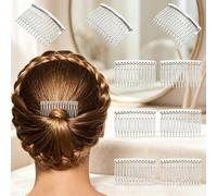 10pcs Clear Hair Combs Plastic Side Combs 14 Teeth Hairpins Minimalist Updo Shaper Everyday Styling Clips for Women