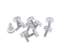 10PCS Clear Iron Plastic Furniture Table Chair Leg Feet Adjustable Glide Slide Pad M6 M8 Screw In Anti-slip Foot Pad (Color : Transparent, Size : M6)