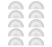 10Pcs Clear Measurement Protractor Useful Math Plastic Protractor Durable 180 Degrees Protractor Solve Math Problem for Homework Technical Students Protractor