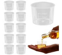 10PCS Clear Measuring Cups 15ml, Reusable Plastic Graduated Measure Beaker Medicine Pots Mixing Cup for Lab Experimental Supplies Baking Cooking Drawing