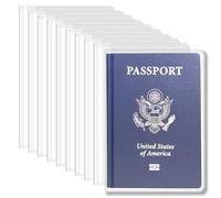 10Pcs Clear Passport Cover Plastic Passport Protector Waterproof Vinyl Passports Sleeve for Travel Clear Transparent Passports Holder for Women Men