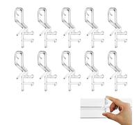 10PCS Clear Plastic Valance Clips for Horizontal Mini Wood Blinds - Hidden Channel Retainer Holder with Groove Back Design