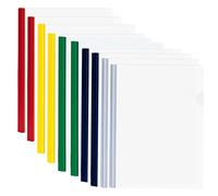 10pcs Clear Report Covers, A4 Sliding Bar Report Covers Files Clip with U-Type Sliding Bar, Transparent Project Presentation Slide Blinder Folders for School Office Documents Classification