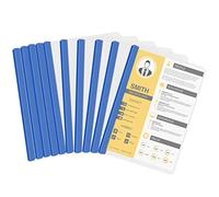 10pcs Clear Report Covers, Slide Binder File Folder, Plastic Transparent File Cover, A4 doucument Cover with U Type Sliding Bar for Office File Organizer .Hold Up to 40 Sheets Projects(Blue)