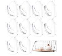 10Pcs Clear Self Adhesive Hooks, Reusable Heavy Duty Sticky Hooks, Non-Marking No Drill Wall Hooks for Bathroom Kitchen Home Office Use