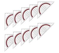 10Pcs Clear Set Square with 180 Degrees Protractors Geometry Drafting Angles Measuring Tool for Architectural Drawing Clear Drafting Tools Set