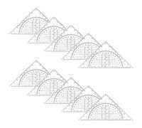 10Pcs Clear Set Square with 180 Degrees Protractors Geometry Drafting Angles Measuring Tool for Architectural Drawing Geometry Set Square