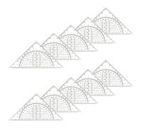 10Pcs Clear Set Square with 180 Degrees Protractors Geometry Drafting Angles Measuring Tool for Architectural Drawing Clear Drafting Tools Set
