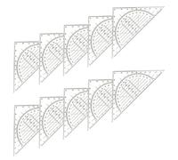 10Pcs Clear Set Square with 180 Degrees Protractors Geometry Drafting Angles Measuring Tool for Architectural Drawing Clear Drafting Tools Set
