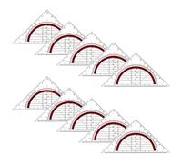 10Pcs Clear Set Square with 180 Degrees Protractors Geometry Measuring Tool for Student Drafting Engineering Drawing Engineering Ruler with Angle Guide
