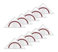 10pcs Clear Set Square with 180 Degrees Protractors Geometry Measuring Tool for Student Drafting Engineering