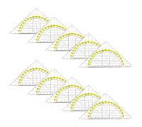 10Pcs Clear Set Square with 180 Degrees Protractors Geometry Measuring Tool for Student Drafting Engineering Drawing Clear Drafting Tools Set