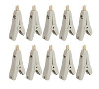 10Pcs Clip Positive Negative Test Leads, Insulated Electrical Test Clips with Gold Plated Brass Jaws, 25mm Opening for Automotive Battery and Electronic Testing (Gray)