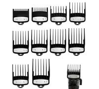 10Pcs Clipper Guards Cutting Guides, Professional Hair Clipper Guards Compatible with Wahl Clippers Cutting Guides Trimmer Combs Cordless Clipper Cutting Guards with Metal Clip Fitting Attachment Comb