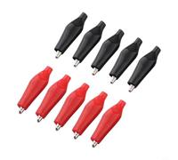 10PCS Clips 5A with Sheath 28mm Nickel Plated Iron Clips for Battery Power Circuits Automotive - Red & Black