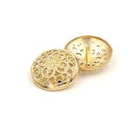 10PCS Clothes Button - Retro Hollow Sewing Button Shank Round Shaped Metal Button Set for Men Women Blazer, Coat, Uniform, Shirt, Suit and Jacket (Gold, 20mm)