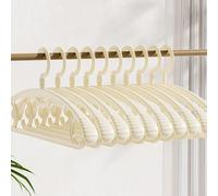 10Pcs Clothes Hanger, Retro Wide Shoulder Clothes Hanger Thickened and Widened Nonslip Hangers for Home and Travel Use(White)