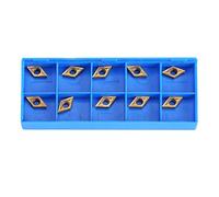 10pcs Diamond Shape CNC Carbide Insert Cutter Indexable Lathe Milling Inserts Turning Tools with Box DCMT070204 US735 DCMT51.51 for Steel
