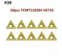 10pcs CNC Carbide Inserts Set with 40 Types for Lathe Turning Tool with Box, Blade Cutter Tips for Steel and Cast Iron Machining (TCMT110204 US735)