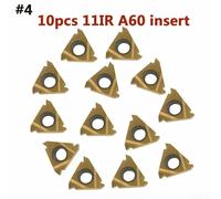 10pcs CNC Carbide Inserts Set with 40 Types for Lathe Turning Tool with Box, Blade Cutter Tips for Steel and Cast Iron Machining (11IR A60)