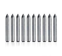 10pcs CNC Router V Bits 60 Degrees 0.1mm Tip, 1/8" Shank 3 Edge Pyramid Engraving End Mill for 3D Milling Cutter PCB Wood PVC Carbon Fiber