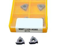 10PCS CNC Threading Insert MMT11ER MMT11IR AG60 KT15 KT6020 Carbide External Internal Thread Blade Lathe Tool Turning Tools(MMT11ER AG60 KT15)