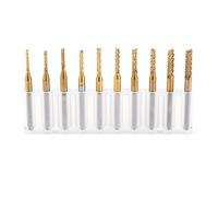 10pcs - Coated Tungsten Carbide End Mill Set, Carbide Cutting Tools, 1.5mm-3.175mm Rotary Burrs for CNC Engraving, Milling Holes Grooves on PCB Plastic Stainless Steel