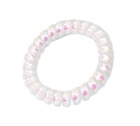 10pcs Coiled Telephone-cord Hair Tie With AB Iridescent Mermaid-style Pearlescent Finish Doubles As A Accessory Or Wristband