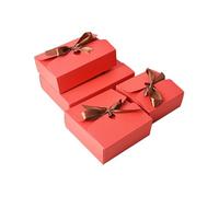 10Pcs Collapsible Wedding Party Favor One Piece Packaging Paper Box Valentine's Day Surprise(Red,8x8x5cm)