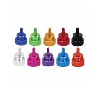10pcs Colorful Computer Case Thumb Screws M3M4 Aluminum Alloy Step Hand-tightening Can DIY Knurled Hand(10PCS silver,M4X8)