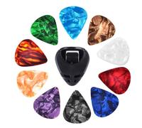 10Pcs Colorful Guitar Pick Plectrums With Guitar Pick Holder Electric Guitar Pick Guitar Part For Bass & Ukuleles