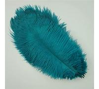 10Pcs Colorful Ostrich Feather Handicraft Accessories Dream Catcher Decoration Jewelry Creation Natural Plume Table Centerpieces-Deep lake blue-30-35cm 12-14inch