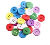 10pcs Colorful Plastic Buttons 4 Holes for Sewing Crafts - Round Decorative Fasteners for Kids Clothes DIY Projects 12-40mm(30mm)
