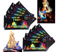 10PCS Colour Changing Fire Powder Sachets,Magical Flames,Campfire Color Changing Powder,Suitable for Indoor Fireplaces,Fire Cones & Fire Pit,Seaside, Gardens,Long-Lasting Colored Flames Magic Powder