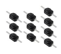 10Pcs Comfortable Ergonomic Auto Locking Push Button Switches on Off Small Push Button for Simple Wiring Enduring High Strength