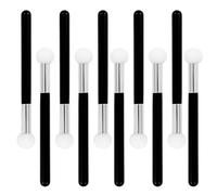 10Pcs Concealer Makeup Brushes Eye Makeup Applicator Eyeshadow Brush Sponge With Handle (Mushroom Head) Washable Reusable Suitable for Women and Teenage Girls (Black)