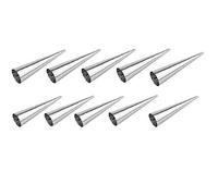 10pcs Conical Tube Cone Roll Moulds Spiral Croissants Molds Cream Horn Mould Pastry Mold Cookie Dessert Home Silver